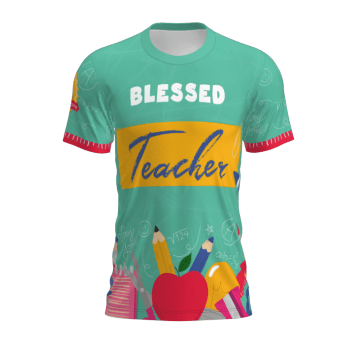 t-shirt blessed teacher lado frente