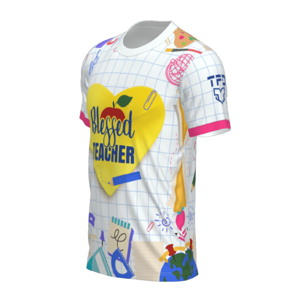 t-shirt blessed teacher 2 lado izquierdo