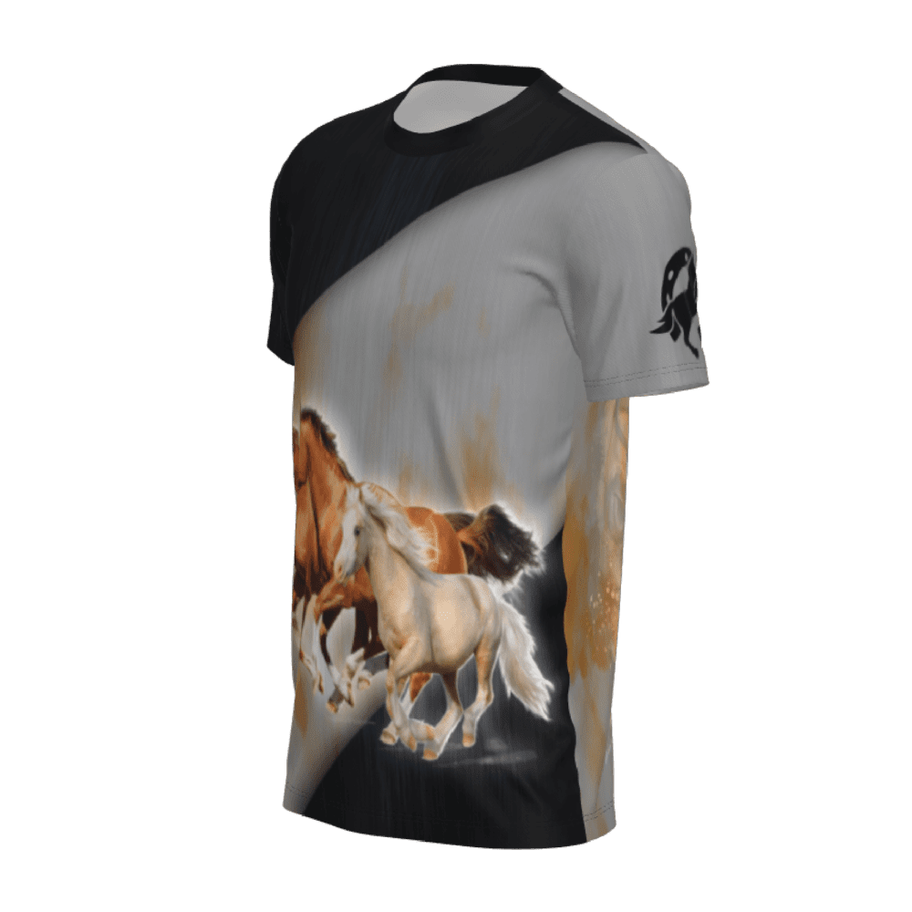 t-shirt caballos lado izquierdo