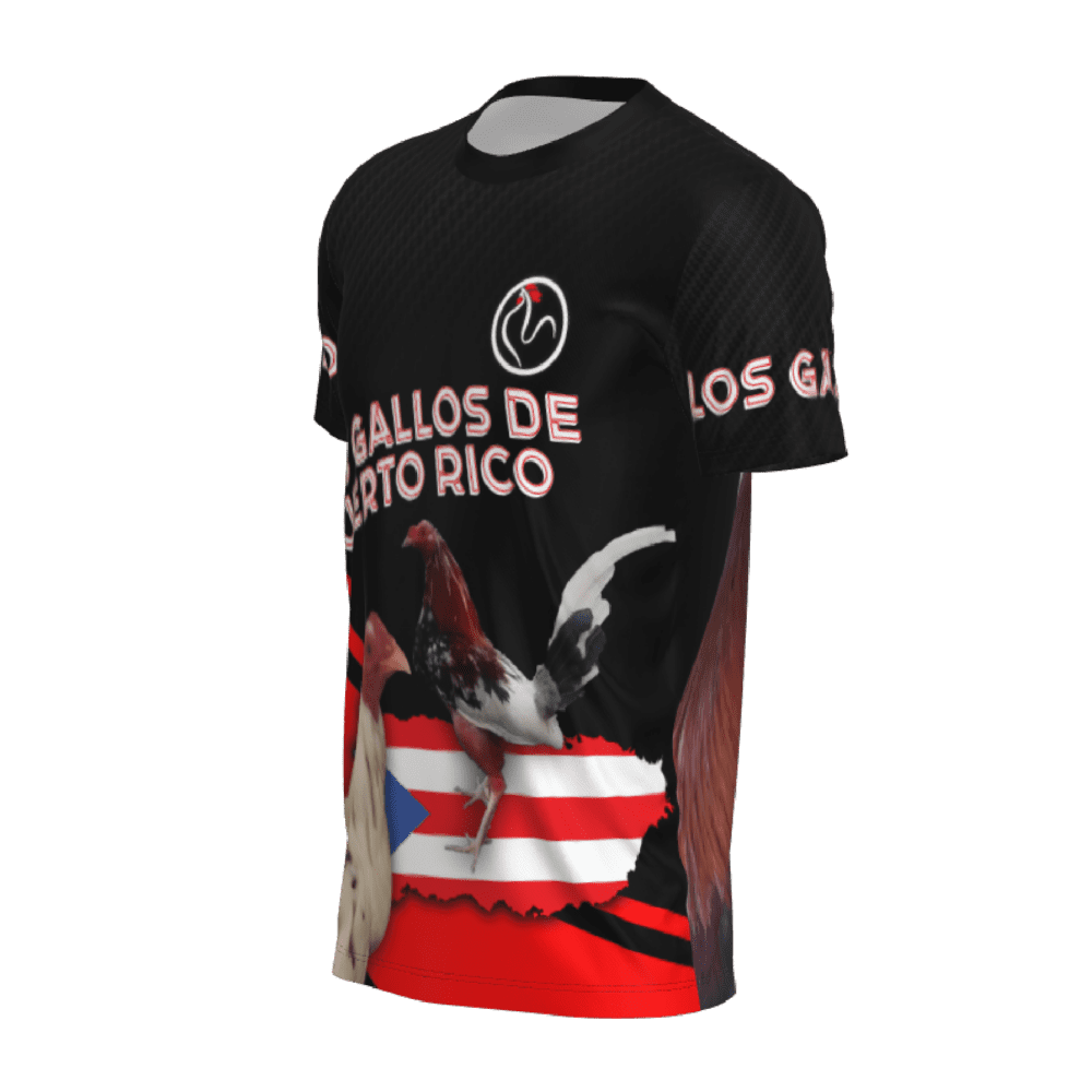 t-shirt los gallos de puerto rico lado izquierdo