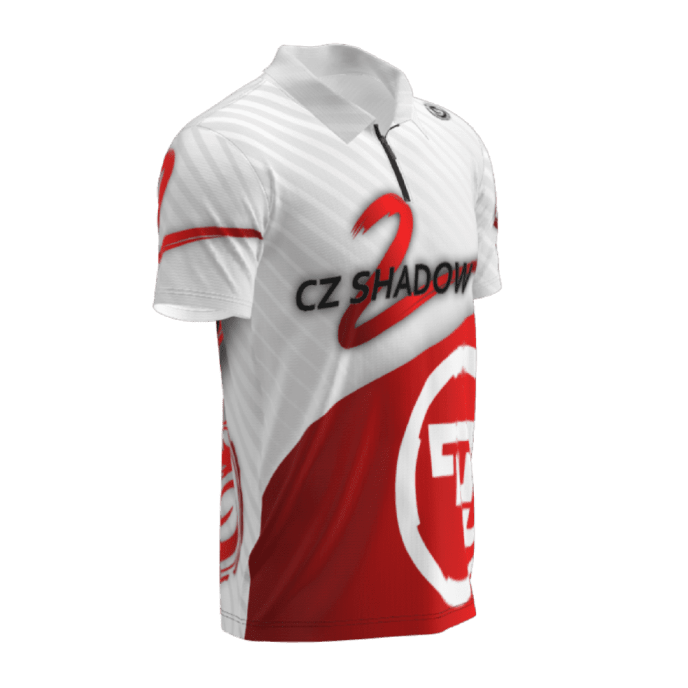 polo shadow 2 red & white lado derecho