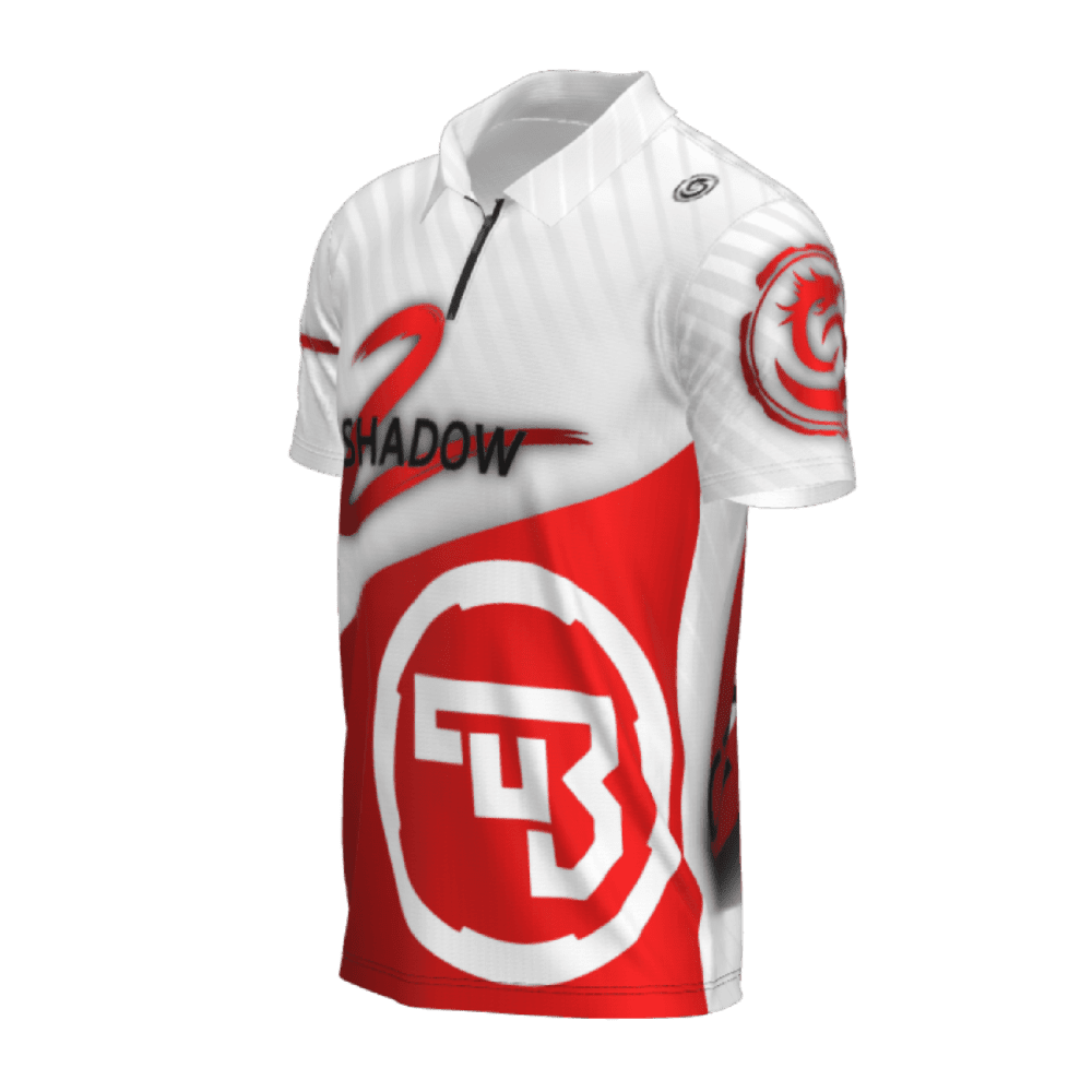 polo shadow 2 red & white lado izquierdo