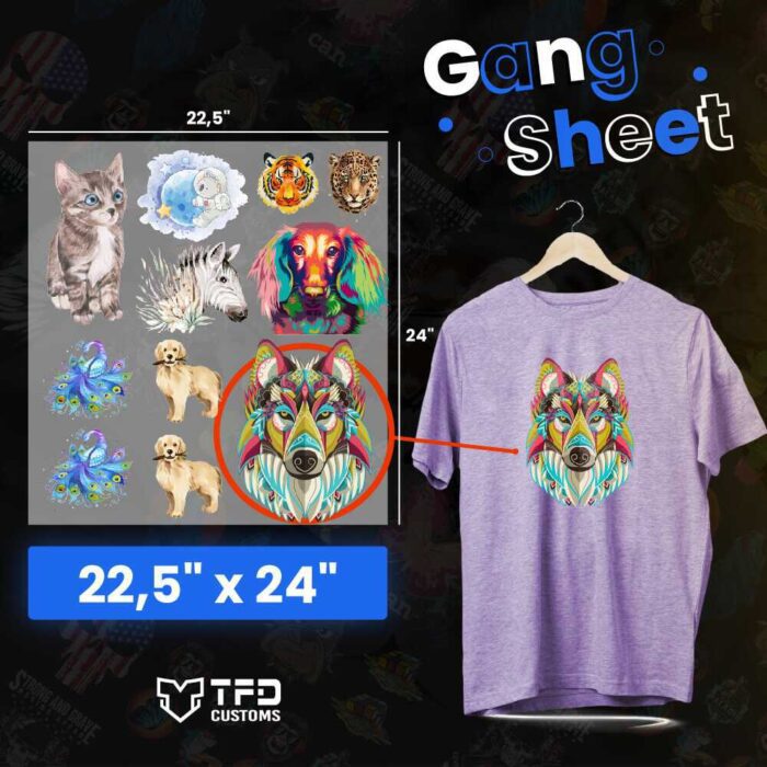 22.5″ x 24″ Custom DTF Gang Sheet