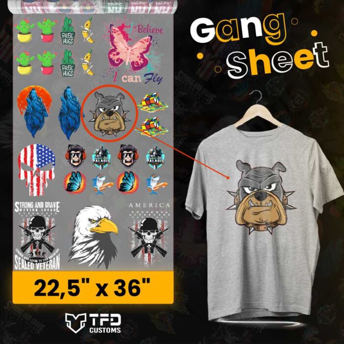 22.5″ x 36″ Custom DTF Gang Sheet