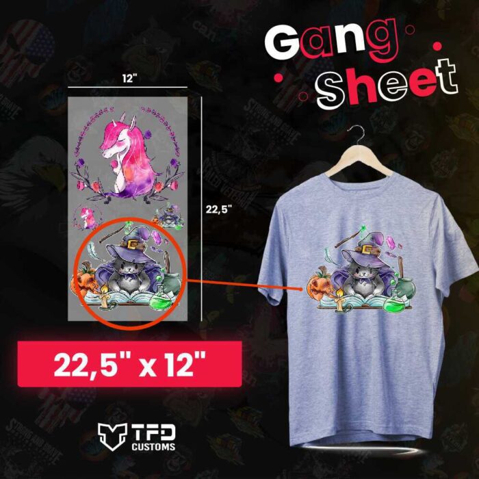 22.5″ x 12″ Custom DTF Gang Sheet