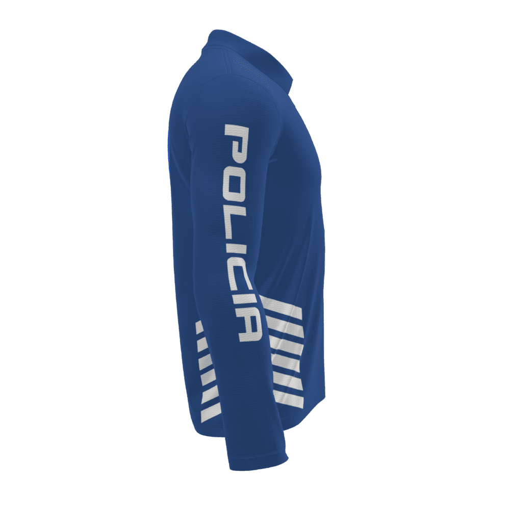 polo manga larga policía azul lado derecho