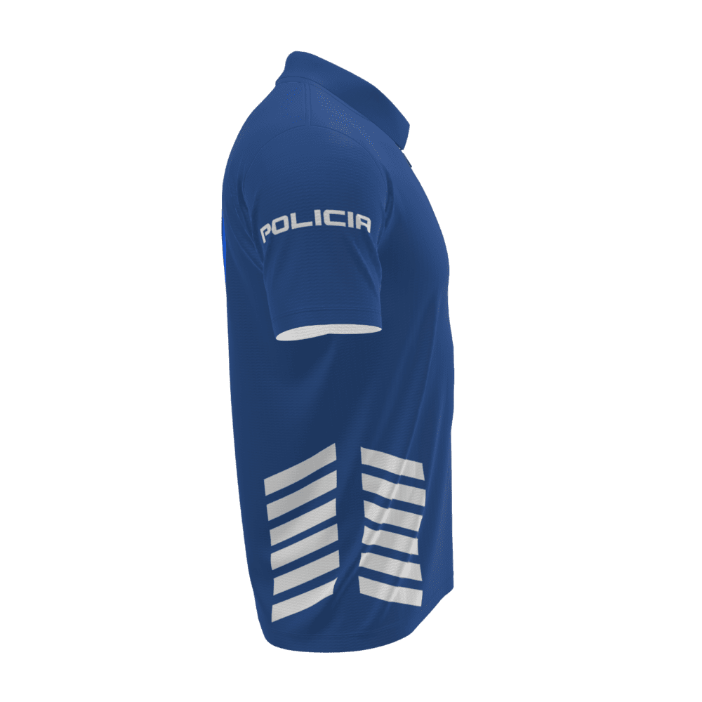 polo policía azul lado derecho