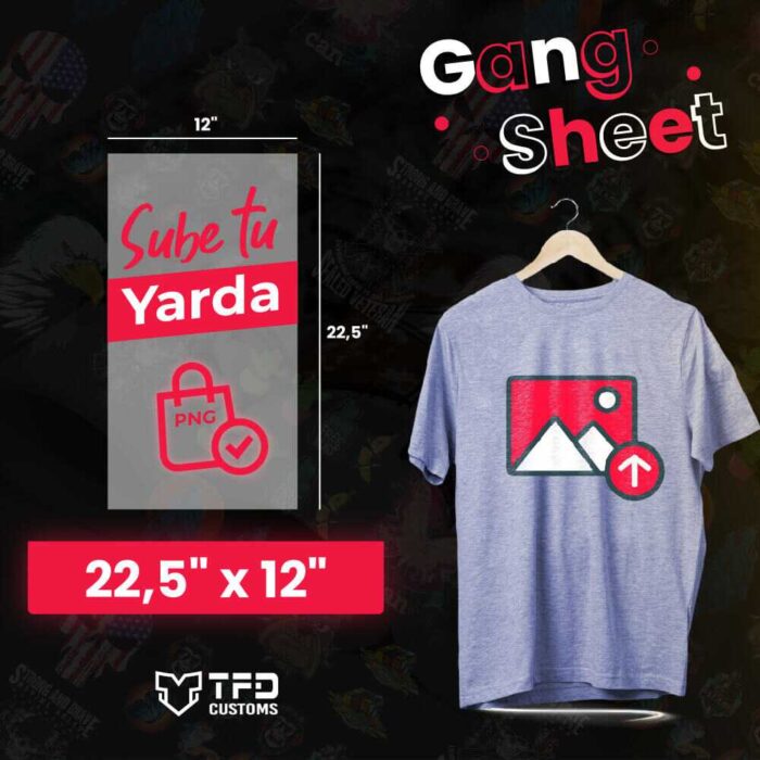 22.5″ x 12″ Sube tu DTF Gang Sheet