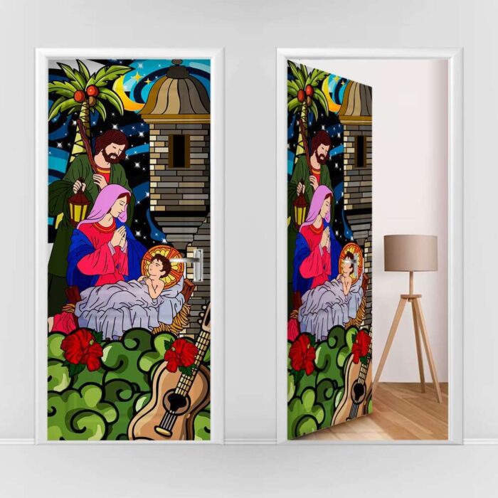 forro de puerta navidad jesus y maria 12
