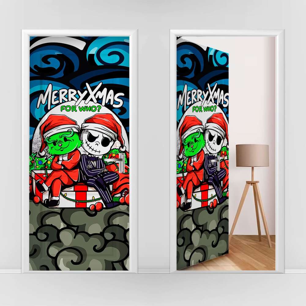 forro de navidad puerta el extraño mundo de jack grinch 19