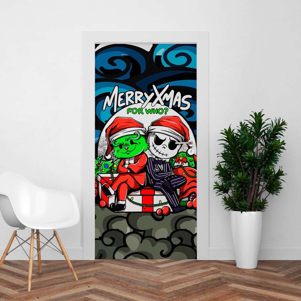 forro de navidad puerta el extraño mundo de jack grinch 19
