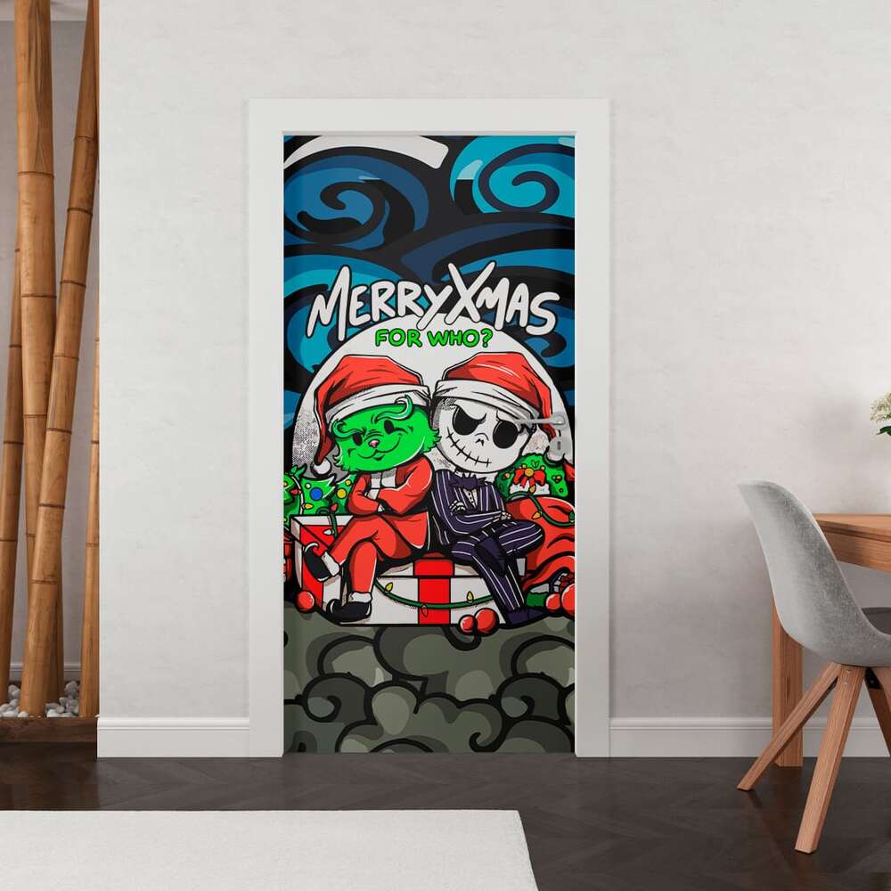 forro de navidad puerta el extraño mundo de jack grinch 19