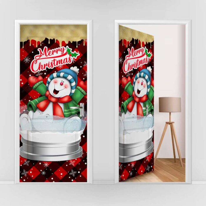 forro de puerta navidad muñeco de nieve 8