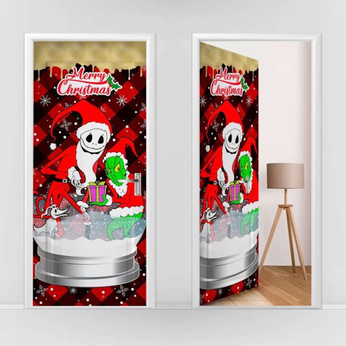 forro de puerta navidad el extraño mundo de jack grinch 9