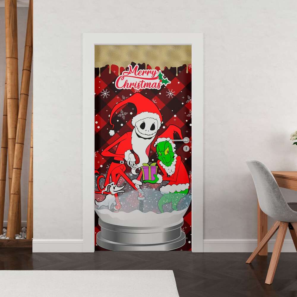 forro de puerta navidad el extraño mundo de jack grinch 9